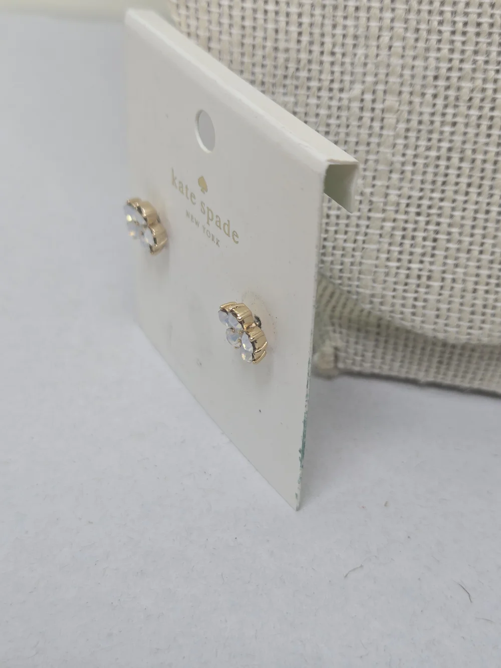 kate spade Gold-Tone Flower Stud Earrings with Pale Blue Opalescent Stones